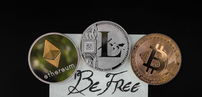 Image about cryptocurrencies are over a paper having words "be free"